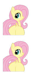 Size: 331x753 | Tagged: artist needed, safe, imported from ponybooru, fluttershy, pegasus, pony, butt, flutterbutt, looking at you, looking back, looking back at you, simple background, solo, transparent background