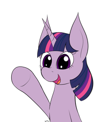 Size: 1797x1960 | Tagged: safe, artist:wapamario63, imported from ponybooru, twilight sparkle, pony, unicorn, colored, cute, female, flat colors, looking at you, mare, open mouth, simple background, smiling, solo, transparent background, twiabetes, underhoof, wave