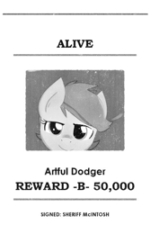 Size: 467x700 | Tagged: safe, imported from derpibooru, oc, oc:artful dodger, earth pony, criminal, criminal scum, male, stallion, wanted poster