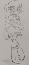 Size: 1458x3237 | Tagged: safe, artist:shadowhawx, artist:shadowhawx95, imported from derpibooru, silver spoon, equestria girls, glasses, sketch, solo, traditional art