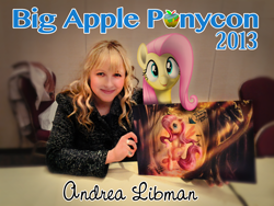 Size: 2048x1536 | Tagged: safe, artist:jadedjynx, imported from derpibooru, fluttershy, human, 2013, andrea libman, big apple ponycon, irl, irl human, photo, voice actor