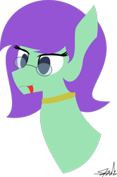 Size: 1023x1538 | Tagged: safe, artist:samsailz, imported from derpibooru, oc, oc only, pony, :p, bust, gift art, glasses, lineless, portrait, solo, tongue out