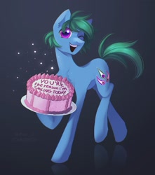 Size: 1739x1967 | Tagged: safe, artist:draw3, artist:draw__3, imported from derpibooru, oc, oc only, earth pony, pony, cake, food, solo