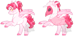 Size: 1550x750 | Tagged: safe, artist:lavvythejackalope, imported from derpibooru, oc, oc only, pegasus, pony, clothes, duo, hoof polish, pegasus oc, plague doctor mask, rearing, see-through, simple background, smiling, transparent background, wings