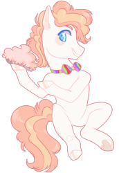 Size: 500x726 | Tagged: safe, artist:lavvythejackalope, imported from derpibooru, oc, oc only, earth pony, pony, blue eyes, bowtie, earth pony oc, food, grin, hoof hold, hoof polish, male, pie, simple background, smiling, solo, stallion, transparent background