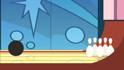 Size: 1280x720 | Tagged: safe, imported from derpibooru, screencap, slice of life (episode), background, bowling alley, bowling ball, bowling pin, imagine spot, liminal space, scenic ponyville