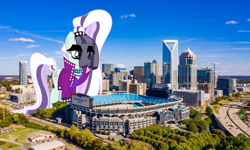 Size: 2048x1229 | Tagged: safe, artist:jhayarr23, artist:sirmlp1, imported from derpibooru, coloratura, earth pony, pony, charlotte, countess coloratura, female, giant pony, giant/macro earth pony, giantess, highrise ponies, irl, macro, mega giant, north carolina, photo, ponies in real life