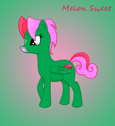 Size: 1279x1400 | Tagged: safe, artist:silentrosysunrise, imported from derpibooru, oc, oc only, oc:melon sweet, pegasus, pony, female, mare, pegasus oc, solo, wings