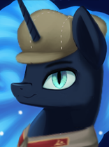 Size: 156x210 | Tagged: safe, artist:josipbrozbeforehoes, artist:mustaphatr, derpibooru exclusive, imported from derpibooru, nightmare moon, alicorn, pony, equestria at war mod, communism, hammer and horseshoe, solo