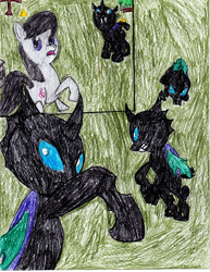 Size: 2549x3299 | Tagged: safe, artist:l9obl, imported from derpibooru, octavia melody, changeling, earth pony, pony, once upon a time in canterlot, comic, fight, high res