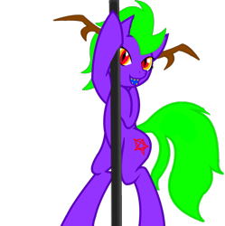 Size: 999x1004 | Tagged: safe, artist:insanespyro, imported from derpibooru, oc, oc only, pony, needs more saturation, pole dancing, simple background, solo, stripper pole, transparent background, white background