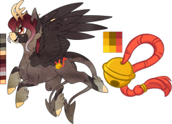 Size: 1161x837 | Tagged: safe, artist:velnyx, imported from derpibooru, oc, oc only, oc:delicate chime, pegasus, pony, antlers, cloven hooves, female, simple background, solo, transparent background, two tails