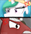 Size: 2794x3024 | Tagged: safe, artist:lordshrekzilla20, imported from derpibooru, princess celestia, oc, oc:onix star, fanfic:godzilla:clash of the titans, cross-popping veins, eye contact, fanfic art, glare, high res, looking at each other