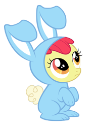 Size: 4461x6000 | Tagged: safe, artist:otfor2, imported from derpibooru, apple bloom, earth pony, pony, .ai available, .psd available, absurd resolution, adorabloom, animal costume, bunny bloom, bunny costume, clothes, costume, cute, female, filly, frown, looking up, simple background, solo, transparent background, vector