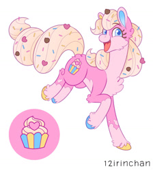 Size: 1024x1142 | Tagged: safe, artist:12irinchan, imported from derpibooru, pinkie pie, earth pony, pony, alternate design, candy, chest fluff, female, food, mare, multicolored hooves, simple background, slim, solo, sprinkles, white background