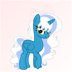 Size: 1024x1024 | Tagged: safe, artist:riofluttershy, imported from derpibooru, oc, oc:fleurbelle, alicorn, adorabelle, alicorn oc, bow, cute, female, hair bow, horn, mare, ocbetes, wings, yellow eyes