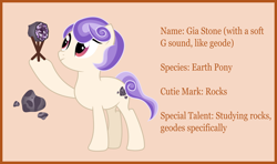 Size: 2940x1741 | Tagged: safe, artist:littlejurnalina, imported from derpibooru, oc, oc only, oc:gia stone, earth pony, pony, female, geode, mare, solo