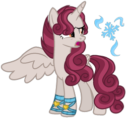Size: 960x901 | Tagged: safe, artist:dayspringsentryyt, imported from derpibooru, oc, oc only, alicorn, pony, female, mare, offspring, parent:king sombra, parent:princess amore, simple background, solo, transparent background