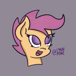 Size: 2048x2048 | Tagged: safe, artist:lynnpone, imported from derpibooru, apple bloom, scootaloo, sweetie belle, pegasus, pony, cutie mark crusaders, high res, solo