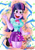 Size: 2100x3000 | Tagged: safe, artist:kamikiku, imported from derpibooru, twilight sparkle, equestria girls, equestria girls (movie), blushing, breasts, busty twilight sparkle, cleavage, eye clipping through hair, eyebrows, eyebrows visible through hair, high res, open mouth, open smile, smiling, solo