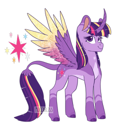 Size: 1898x1995 | Tagged: safe, artist:moccabliss, imported from derpibooru, twilight sparkle, alicorn, pony, curved horn, horn, leonine tail, simple background, solo, transparent background, twilight sparkle (alicorn)