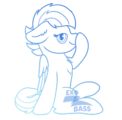 Size: 500x492 | Tagged: safe, artist:exobass, imported from derpibooru, oc, oc only, oc:exobass, pegasus, pony, boop, gradient, lineart, looking at you, pegasus oc, self-boop, simple background, transparent background, wings