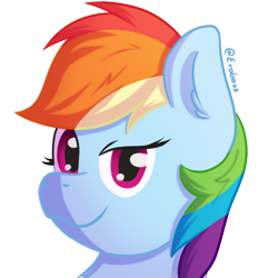 Size: 500x500 | Tagged: safe, artist:exobass, imported from derpibooru, rainbow dash, pegasus, pony, bust, female, portrait, simple background, solo, transparent background