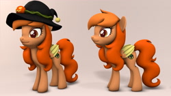 Size: 1920x1080 | Tagged: safe, artist:whiteskypony, imported from derpibooru, oc, oc only, oc:pumpkin punch, pegasus, pony, 3d, female, hat, mare, solo, two toned wings, wings, witch hat