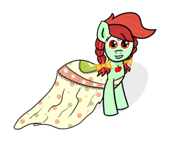 Size: 1920x1600 | Tagged: safe, artist:wren, candy apples, earth pony, pony, amulet, apple family member, bow, clothes, commission, dress, female, grass, hair bow, hatless, jewelry, lace, mare, missing accessory, pendant, pigtails, png, polka dots, simple background, smiling, solo, stage, standing, transparent background