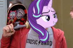 Size: 1131x750 | Tagged: safe, imported from twibooru, pony, image, meme, png, skateboard, starlight gilmmer
