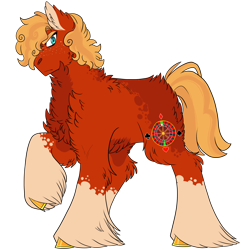 Size: 3000x3000 | Tagged: safe, artist:gingygin, imported from derpibooru, oc, oc only, oc:roulette rush, earth pony, pony, coat markings, fluffy, freckles, high res, male, offspring, parent:applejack, parent:sunburst, parents:appleburst, simple background, socks (coat markings), solo, stallion, transparent background, unshorn fetlocks