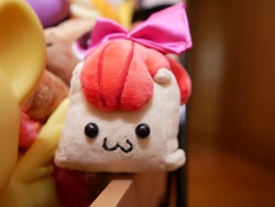 Size: 1024x768 | Tagged: safe, imported from derpibooru, apple bloom, :3, cube, female, filly, irl, photo, plushie, toy