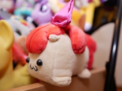Size: 1024x768 | Tagged: safe, imported from derpibooru, apple bloom, :3, cube, female, filly, irl, photo, plushie, toy