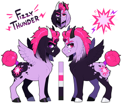 Size: 1000x858 | Tagged: safe, artist:lastnight-light, imported from derpibooru, oc, oc only, oc:fizzy thunder, pegasus, pony, fangs, horns, male, simple background, solo, stallion, transparent background