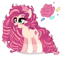 Size: 1400x1300 | Tagged: safe, artist:gihhbloonde, imported from derpibooru, oc, oc only, earth pony, pony, female, magical lesbian spawn, mare, offspring, parent:pinkie pie, parent:roseluck, simple background, solo, transparent background