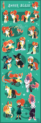 Size: 1280x3746 | Tagged: safe, artist:happy-go-creative, imported from derpibooru, braixen, choker, clothes, dress, gala dress, hat, pokémon, ponymon, reference, reference sheet, socks, striped socks, witch hat