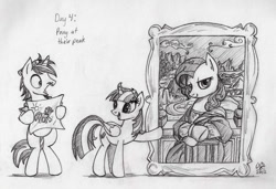 Size: 900x615 | Tagged: safe, artist:malimarthemage, imported from derpibooru, oc, alicorn, pony, unicorn, fine art parody, mona lisa, not twilight sparkle, traditional art