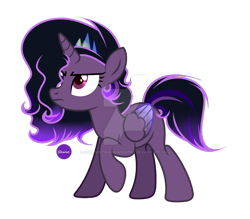 Size: 900x788 | Tagged: safe, artist:stardustshadowsentry, imported from derpibooru, oc, oc only, alicorn, pony, deviantart watermark, female, mare, obtrusive watermark, offspring, parent:king sombra, parent:twilight sparkle, parents:twibra, simple background, solo, transparent background, watermark