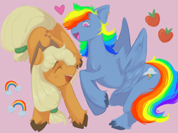 Size: 2048x1535 | Tagged: artist needed, source needed, safe, imported from derpibooru, applejack, rainbow dash, earth pony, pegasus, pony, appledash, female, lesbian, shipping