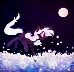 Size: 1983x1931 | Tagged: safe, artist:aliwoodruff, artist:wormdraws, imported from derpibooru, oc, oc only, oc:pacific dusk, earth pony, pony, moon, night, solo