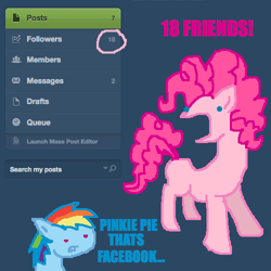 Size: 500x500 | Tagged: safe, artist:askpinkiepieandfriends, imported from derpibooru, pinkie pie, rainbow dash, earth pony, pegasus, pony, ask, dash, duo, female, mare, tumblr