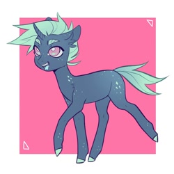 Size: 1080x1080 | Tagged: safe, artist:saturn cat, imported from derpibooru, oc, oc only, pony, unicorn, colored hooves, curved horn, horn, simple background, solo