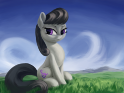 Size: 3000x2250 | Tagged: safe, artist:flusanix, imported from derpibooru, octavia melody, earth pony, pony, female, grass, high res, mare, sitting, sitting on grass, solo