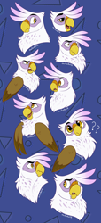 Size: 1500x3282 | Tagged: safe, artist:owlcoholik, imported from derpibooru, gilda, griffon, beak, chest fluff, cute, expressions, female, gildadorable, open beak, open mouth, question mark, solo, wings