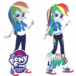 Size: 2289x2289 | Tagged: safe, imported from derpibooru, mean rainbow dash, rainbow dash, equestria girls, equestria girls series, forgotten friendship, my little pony: pony life, spring breakdown, the mean 6, spoiler:eqg series (season 2), bean mouth, calarts, clone, fake rainbow dash, g4.5, high res, pony life