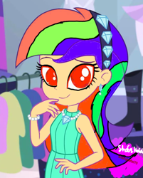 Size: 676x840 | Tagged: safe, artist:shafiqhafizi70, imported from derpibooru, oc, oc only, equestria girls, 1000 hours in ms paint, female, hand on hip, human coloration, looking at you, photo, smiling, smiling at you, solo, zeinab mlp