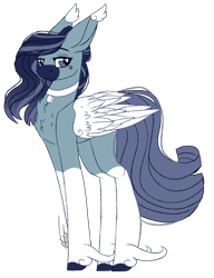 Size: 854x1110 | Tagged: safe, artist:inspiredpixels, imported from derpibooru, oc, oc only, pony, chest fluff, choker, coat markings, colored hooves, colored wings, simple background, socks (coat markings), solo, standing, transparent background, wings