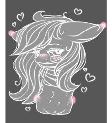 Size: 700x765 | Tagged: safe, artist:inspiredpixels, imported from derpibooru, oc, oc only, pony, blushing, bust, floating heart, floppy ears, heart, solo, teary eyes