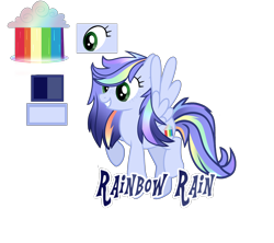 Size: 3960x3512 | Tagged: safe, artist:magicstarshine12, imported from derpibooru, oc, oc only, pegasus, pony, base used, eyelashes, female, grin, high res, mare, multicolored hair, offspring, parent:rainbow dash, parent:soarin', parents:soarindash, pegasus oc, rainbow hair, raised hoof, reference sheet, simple background, smiling, solo, transparent background, wings