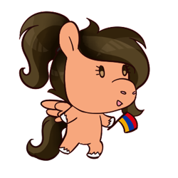 Size: 350x350 | Tagged: safe, artist:lavvythejackalope, imported from derpibooru, oc, oc only, pegasus, pony, bipedal, commission, flag, holding a flag, pegasus oc, simple background, solo, transparent background, unshorn fetlocks, wings, ych result